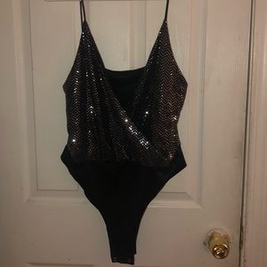 Shein, black sequin bodysuit & never worn